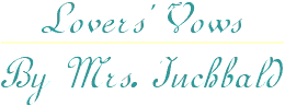 Lovers' Vows By Mrs. Inchbald